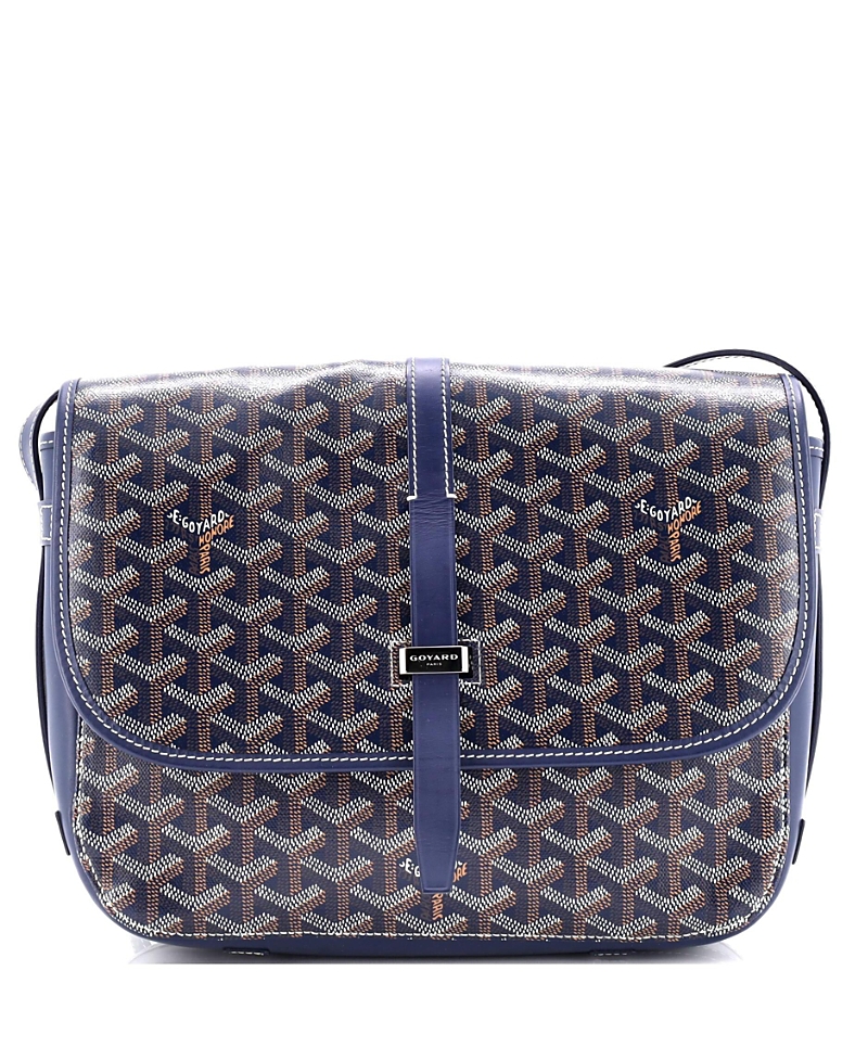 Pre-owned Pre-owned Goyard Goyard Mm Belvedere Ii Messenger Bag Coated Canvas In Blue