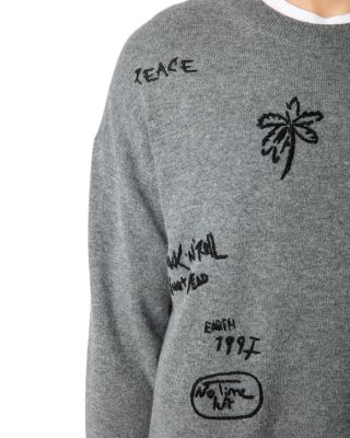 Marko Merino Wool & Cashmere Embroidered Loose Fit Sweater