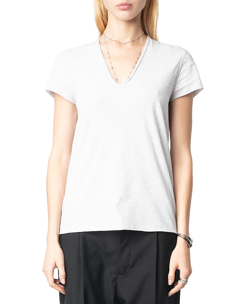Zadig & Voltaire Women's Story Love Fishnet Tee In Gris Chine