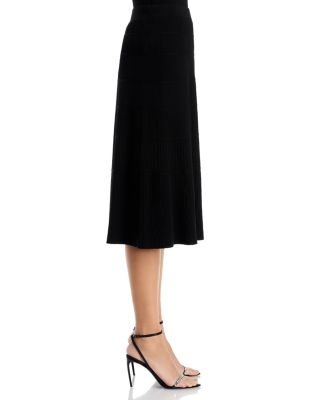 Ribbed Knit Midi Skirt
