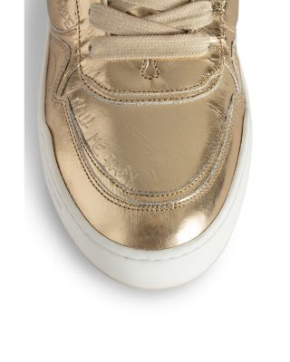 Women's Wings Vintage Metallic Gold Graffiti Sneakers