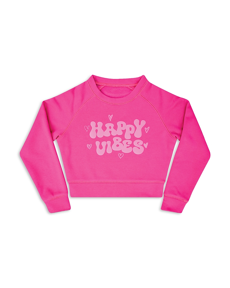 Iscream Girls' Happy Vibes Basic Crewneck Sweatshirt - Big Kid In Multi