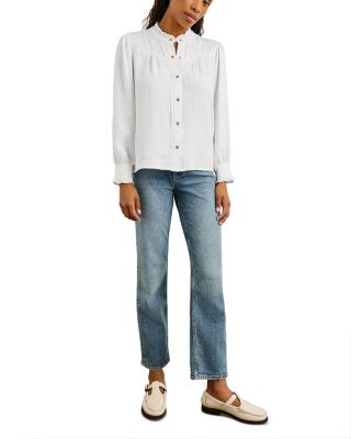 Alanna Ruffle Mandarin Collar Blouse