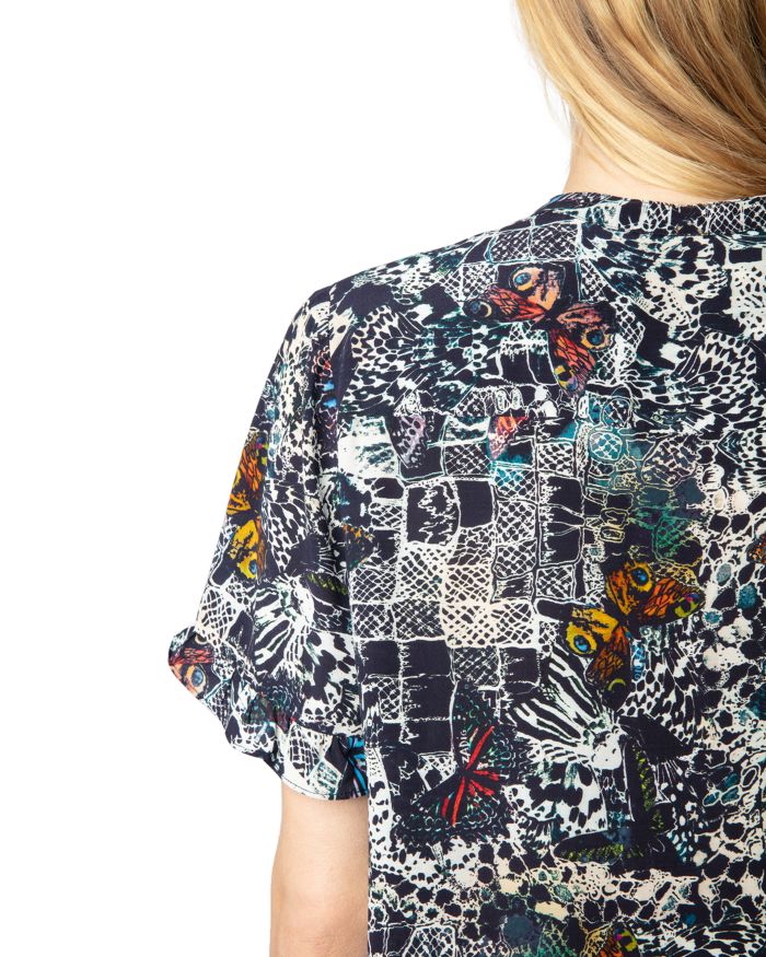 Tafiz Soft Butterfly Print Top