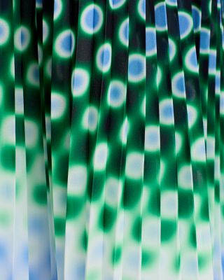 Printed Deep V Neck Pleated Maxi Dress