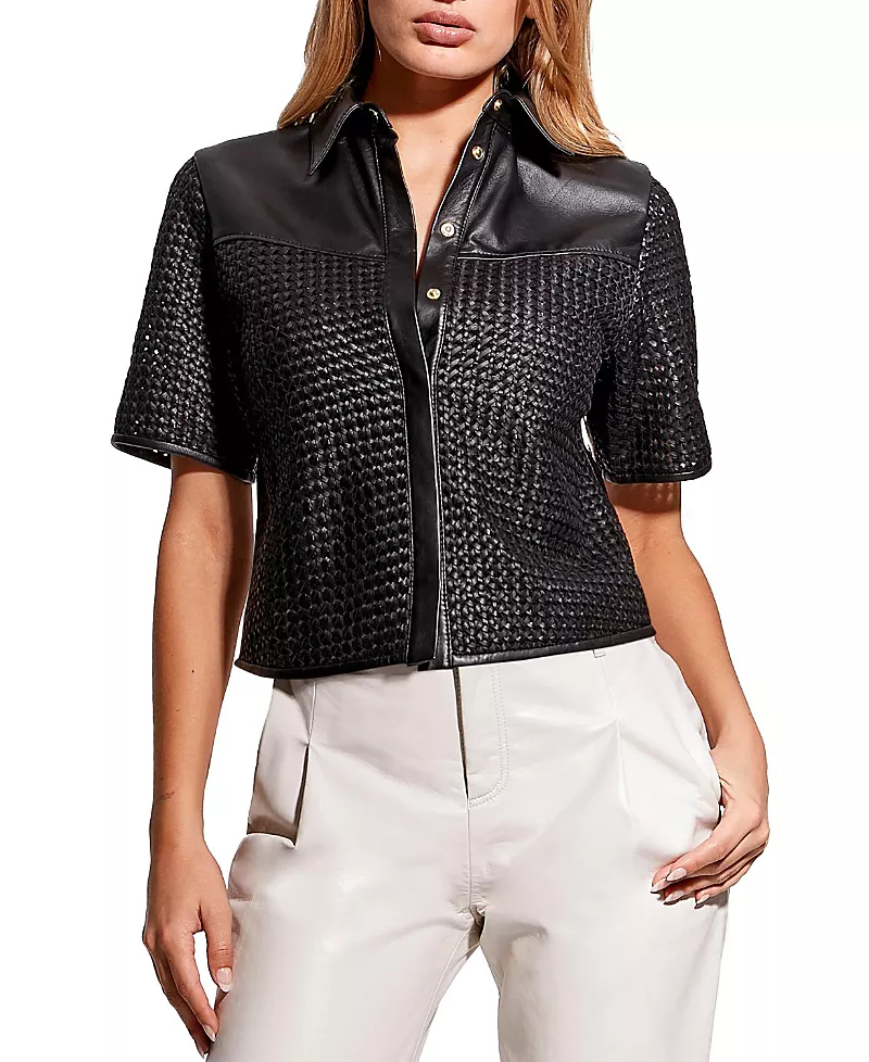 As by Df Piazza Upcycled Leather Shirt