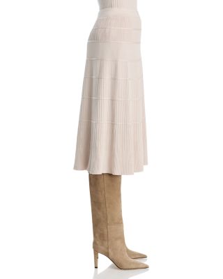 Ribbed Knit Midi Skirt