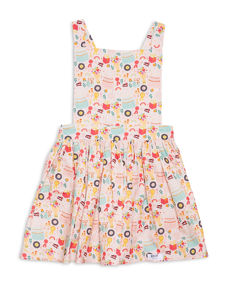 Worthy Threads Girls Pinafore Dress In Light Pink