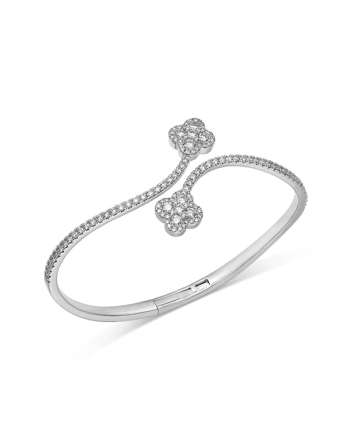 Bloomingdale's Fine Collection Diamond Clover Bypass Bracelet
