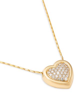 Diamond Heart Pendant Necklace in 14K Yellow Gold, 1.00 tcw