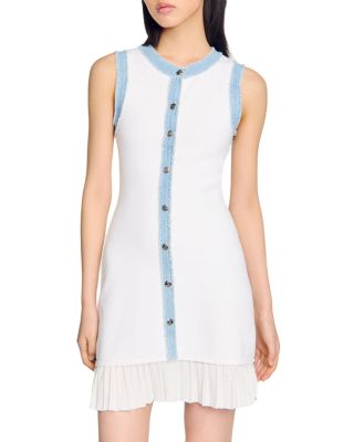 Sandro - Short Knit Dress with Ruffles