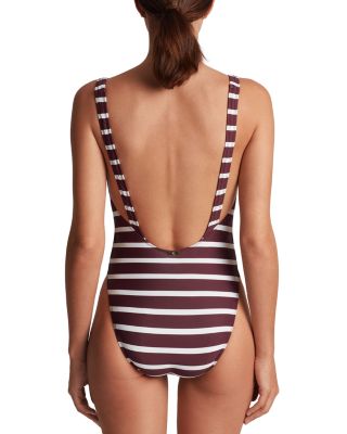Low Back Striped Swimsuit