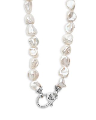 Sterling Silver Luna Keshi Pearl & Caviar Bead Collar Necklace, 18"