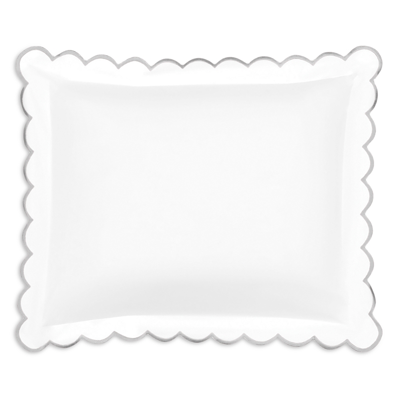 Matouk Dakota Percale Boudoir Sham In Silver