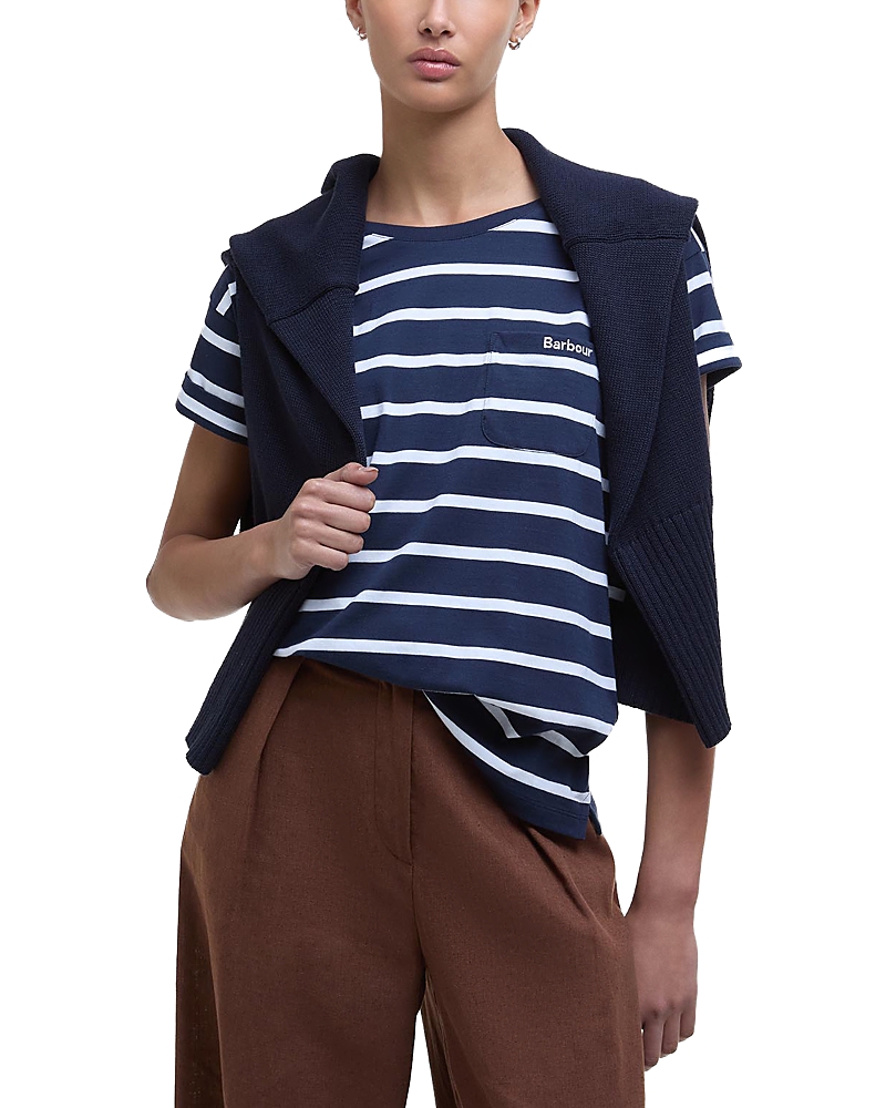 Barbour Otterburn Stripe T-shirt In Navy/white
