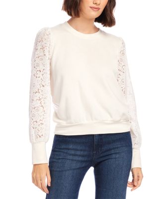 Karen Kane - Contrast Lace Sleeve Top