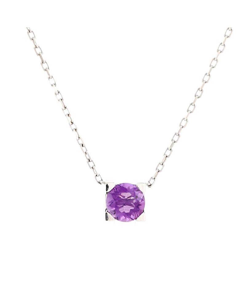 Pre-owned Pre-owned Cartier Cartier C De Cartier Necklace 18k White Gold And Amethyst
