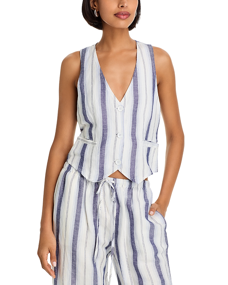 Shop Bella Dahl Coastal Stripe Vest In Costal Ombre Stripe