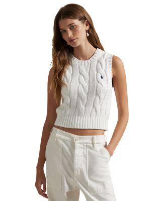 Ralph Lauren - Cable Knit Cotton Cropped Vest