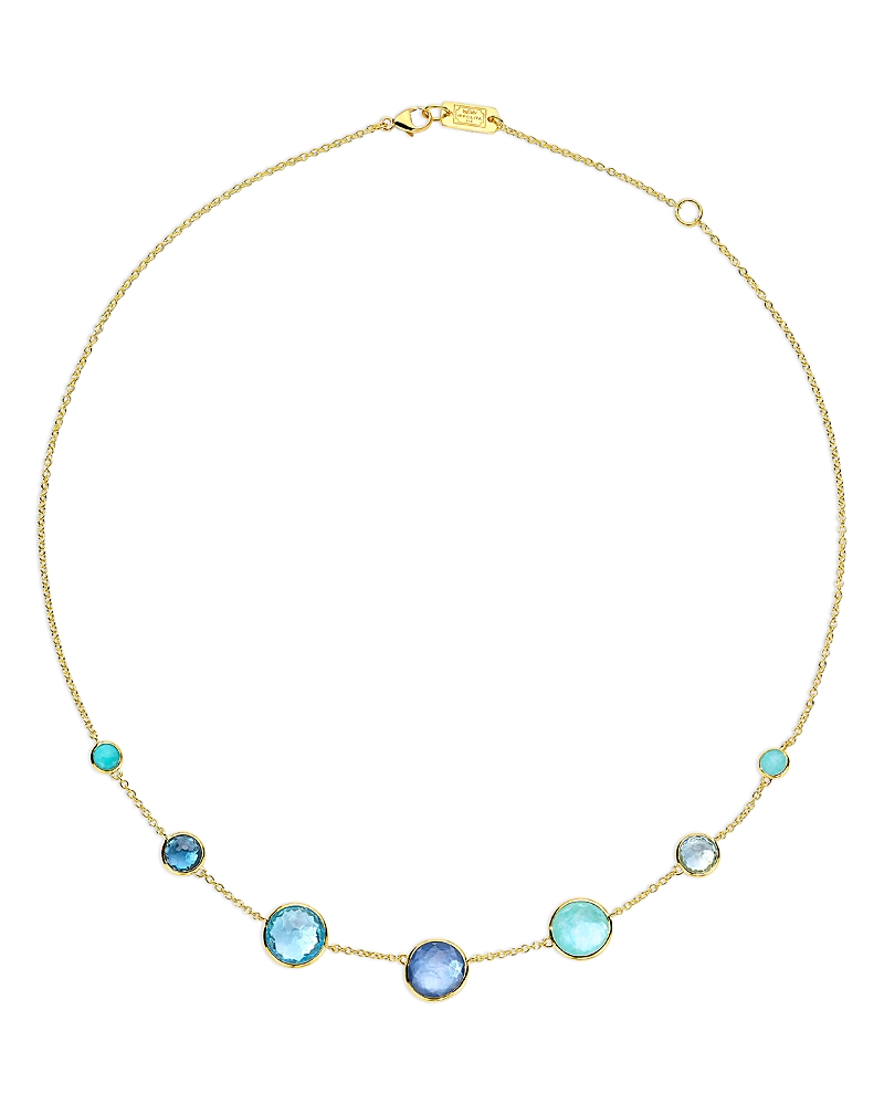 Ippolita 18k Yellow Gold Lollipop Waterfall Multi Stone Bezel Collar Necklace, 16-18 In Gold