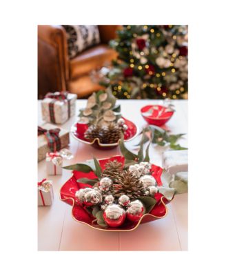 Holiday Glass Medium Ruffled Bowl