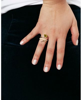 9K Yellow Gold You&#39;re So Vine Peridot &amp; Enamel Coil Ring