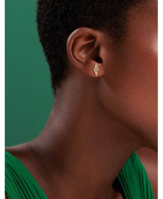 Wicked x Sydney Evan 14K Yellow Gold Emerald Hot Air Balloon Stud Earrings