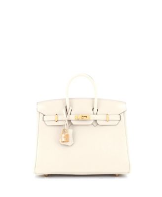 Pre-Owned Hermes Birkin 25 Handbag Light Togo with Rose Gold Hardware