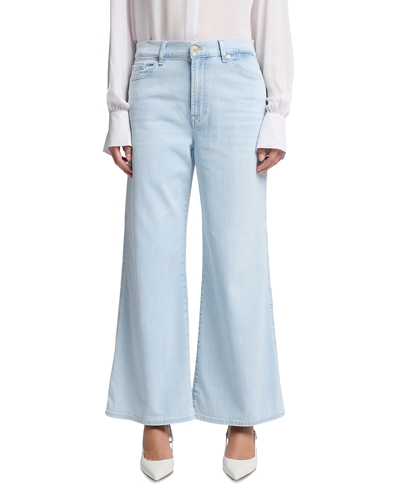 7 For All Mankind Lotta High Rise Wide Leg Jeans In Malibu Sky In Malibu Sky