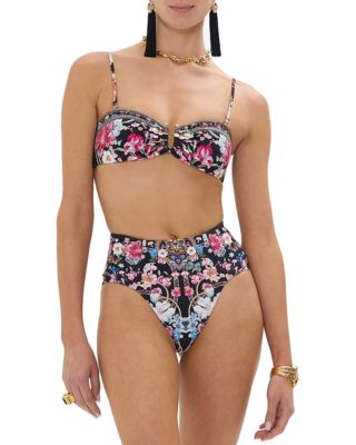 Camilla - Bandeau Printed Bikini Top & High Rise Bottoms