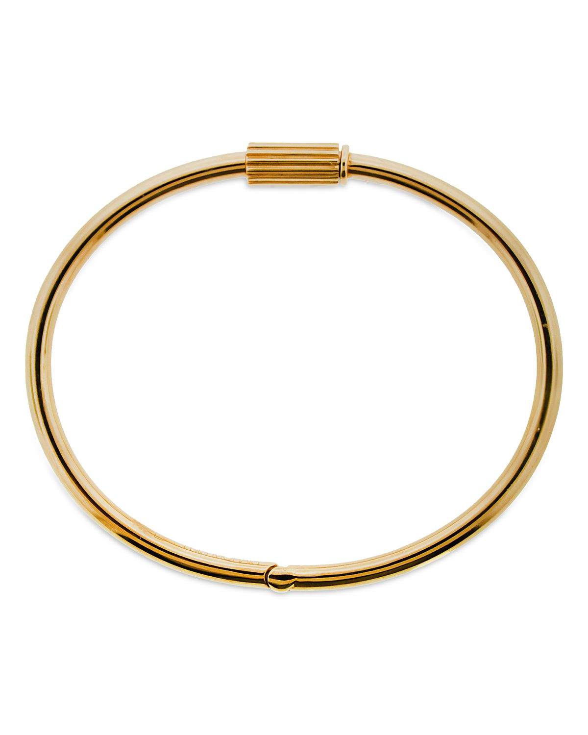 Luis Morais Men's 18K Yellow Gold Eye of the Idol Single Screw Polished Bangle Bracelet