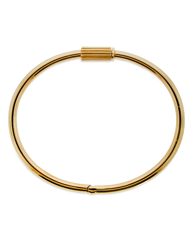 Luis Morais 18k Yellow Gold Eye Of The Idol Single Screw Polished Bangle Bracelet In Gold