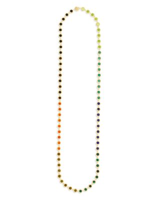 LUIS MORAIS - Men's 14K Yellow Gold Multi Round Gemstone Chain Necklace, 27"