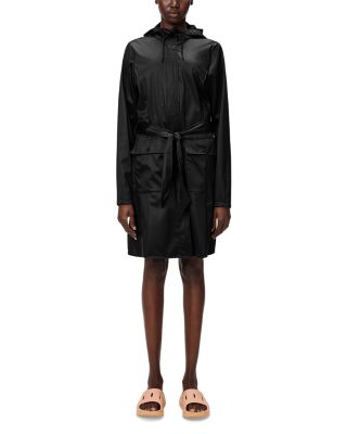 Curve Hooded Belted Waterproof Jacket