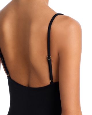 Faux Pearl Underwire One Piece Swimsuit - Exclusive
