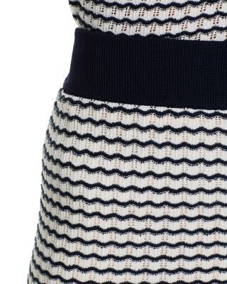 Wavy Striped Midi Skirt