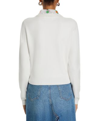 Embroidered Collar Cardigan