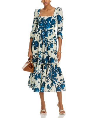 Blue Hill Linen Midi Dress