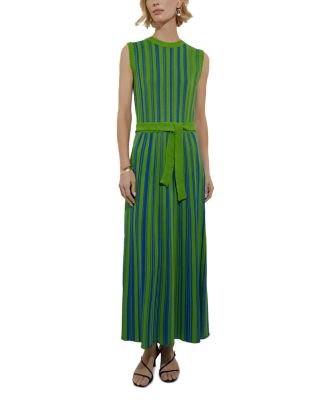 Rib Knit Striped Maxi Dress