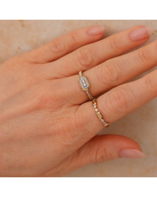 14K Yellow Gold Bailey Diamond Bezel & Geometric Link Band