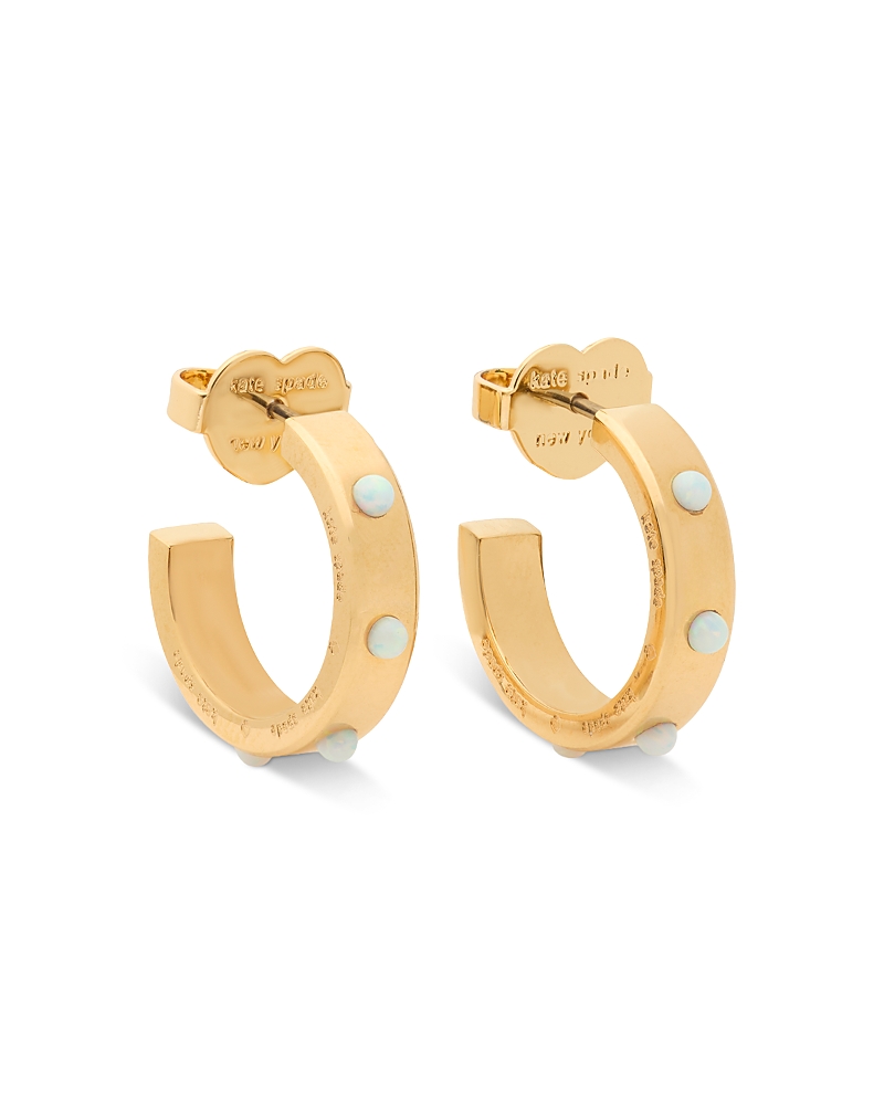 Kate Spade New York Small Faux Opal Huggie Hoop Earrings In Gold