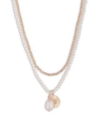Ralph Lauren - Pink Crystal, Imitation & Cultured Freshwater Pearl Layered Pendant Necklace, 16"
