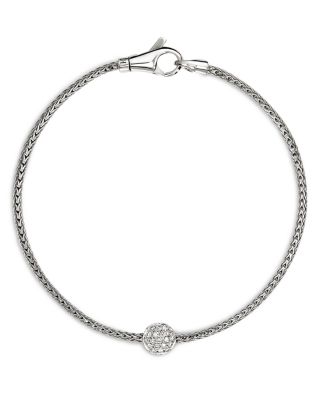Sterling Silver JH Essentials Diamond Pav&eacute; Disc Chain Bracelet