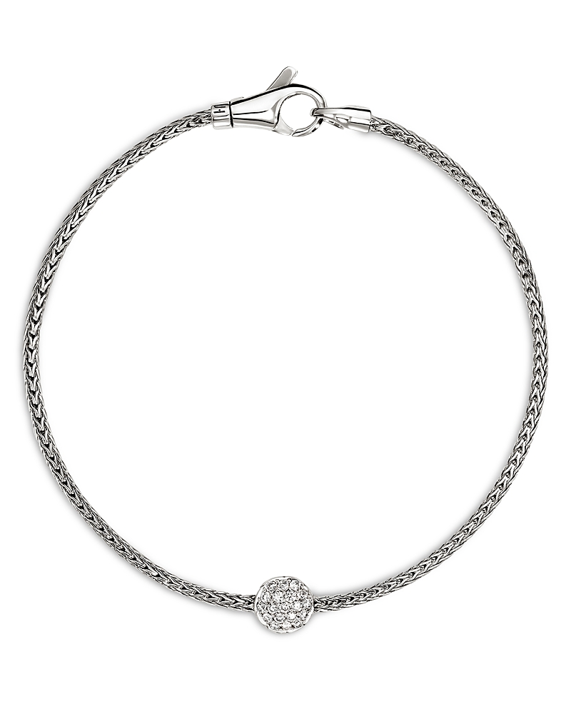 John Hardy Sterling Silver Jh Essentials Diamond Pave Disc Chain Bracelet