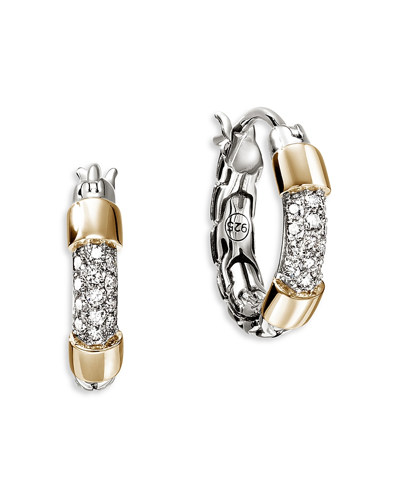 John Hardy 14k Yellow Gold & Sterling Silver Jh Essentials Extra Small Hoop Earrings In Silver
