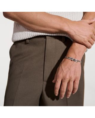 14K Yellow Gold & Sterling Silver Spear Diamond Flex Bypass Cuff Bracelet