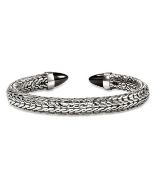 Sterling Silver Spear Black Onyx Cuff Bracelet