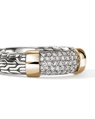 14K Yellow Gold & Sterling Silver JH Essentials Diamond Pav&eacute; Band