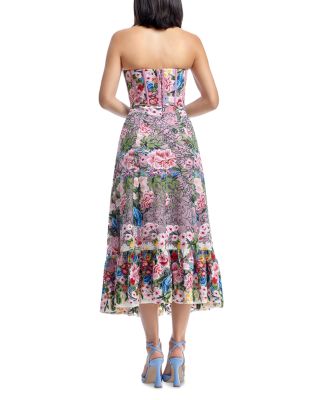 Carina Embroidered Strapless Dress