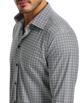 Gresham Printed Long Sleeve Button Front Shirt